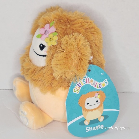 SHASTA 🐾 Orange BigFoot w Flowers 5 in Original Squishmallow ☆》NWT《☆ - Picture 4 of 9